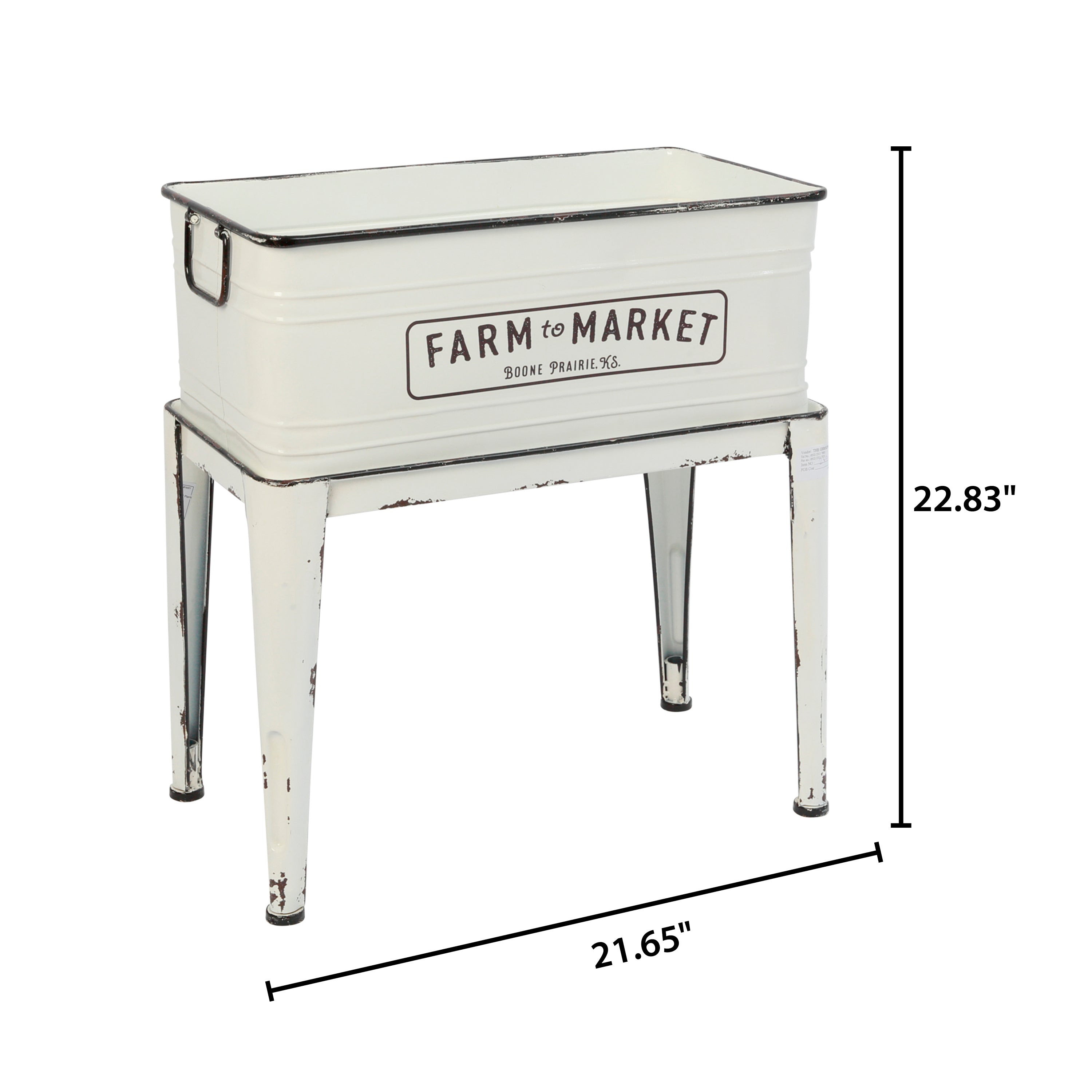 22.8 in. Antique Farmhouse White Metal Planter
